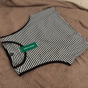 SHEIN Black and White Striped Women's Top